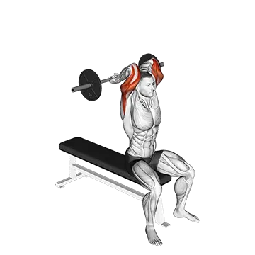 Barbell Seated Close Grip Behind Neck Triceps Extension