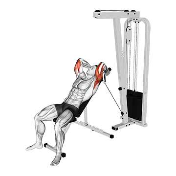 Cable Rope Incline Tricep Extension
