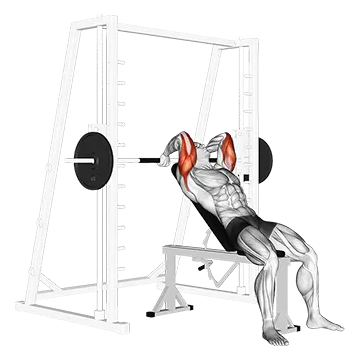 Smith Machine Incline Tricep Extension