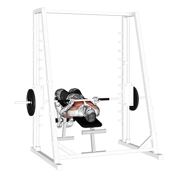 Smith Machine Reverse Decline Close Grip Bench Press